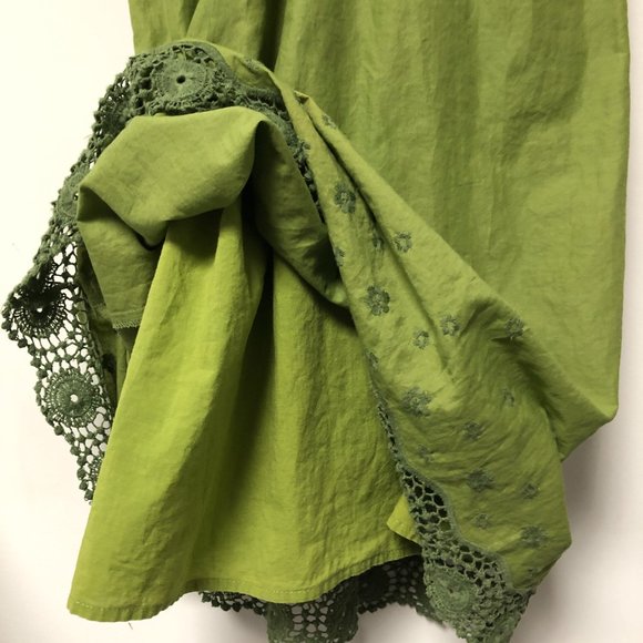 As U Wish Avocado Summer Dress with Crochet and Ruffle Detail - Picture 8 of 13